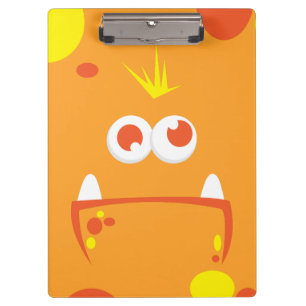 Orangefarbene Monster-Schnürklammer Klemmbrett