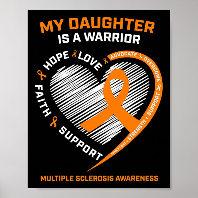 Orangefarbene Multiple Sklerose Aw Poster (Vorne)