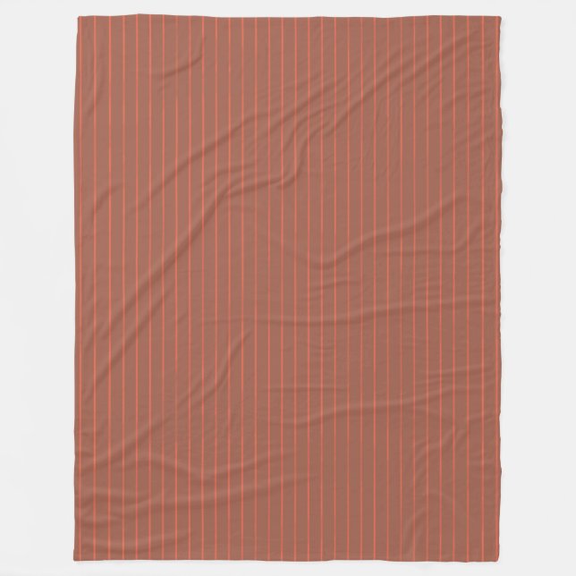 Orangefarbene Nadelstreifen Fleecedecke (Vorderseite)