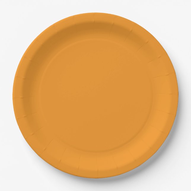 Orangefarbene Orangenpapier-Teller Pappteller (Vorderseite)