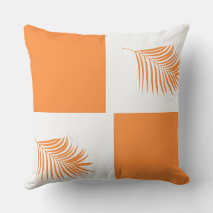 Orangefarbene Palmen, benutzerdefinierte Farbe Tro Kissen