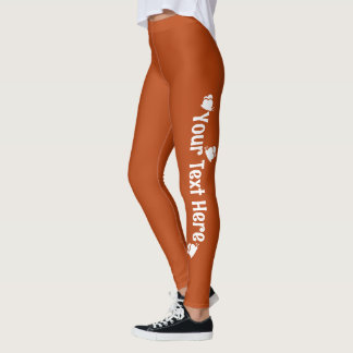 Orangefarbene Personalisierte Schmetterlingsname Leggings