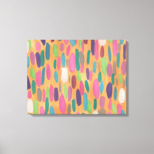 Orangefarbene Pinselstriche Abstrakte Leinwand Pri