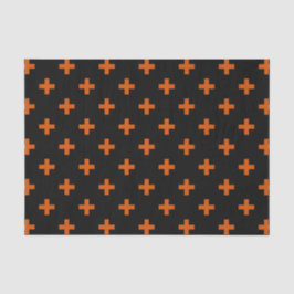 Orangefarbene Polka-Kreuze auf schwarz Seidenpapier