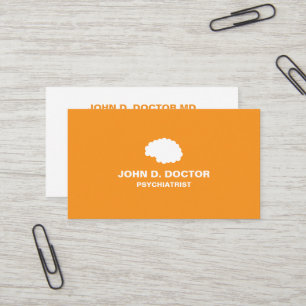 Orangefarbene psychiatrische Visitenkarte mit Gehi
