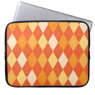 Orangefarbene Raute Laptopschutzhülle