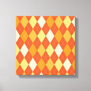 Orangefarbene Raute Leinwanddruck