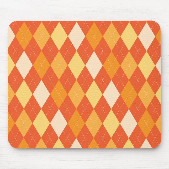 Orangefarbene Raute Mousepad (Vorne)