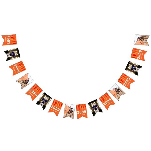 Orangefarbene Reihe von Tassels Foto Abschluss Wimpelkette (Alle)
