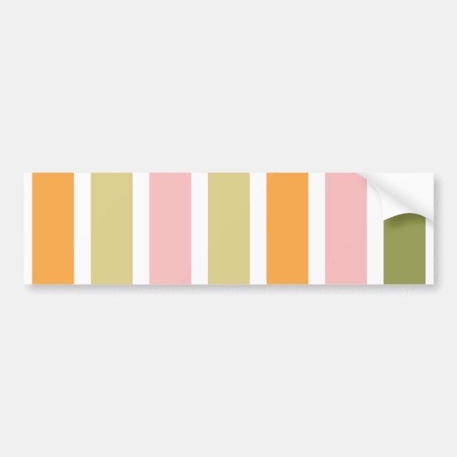 Orangefarbene Rosa Gold und grüne Streifen Autoaufkleber (Vorne)