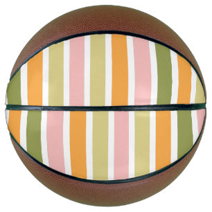 Orangefarbene Rosa Gold und grüne Streifen Basketball