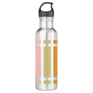 Orangefarbene Rosa Gold und grüne Streifen Edelstahlflasche