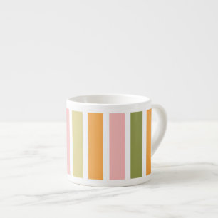 Orangefarbene Rosa Gold und grüne Streifen Espressotasse