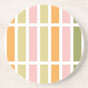 Orangefarbene Rosa Gold und grüne Streifen Getränkeuntersetzer