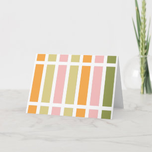 Orangefarbene Rosa Gold und grüne Streifen Karte