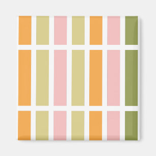 Orangefarbene Rosa Gold und grüne Streifen Magnet