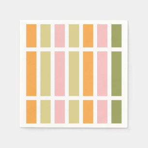 Orangefarbene Rosa Gold und grüne Streifen Serviette