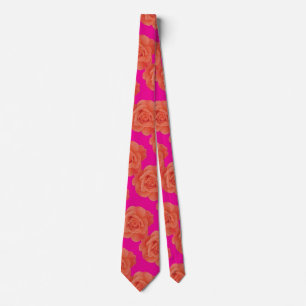 Orangefarbene, rosa Rose Moderne Farben Krawatte