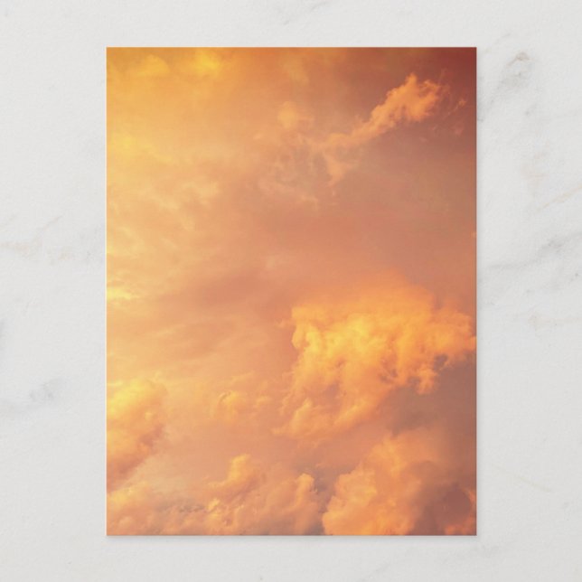 Orangefarbene rosa Wolken Wolkenlandschaft Postkarte (Vorderseite)