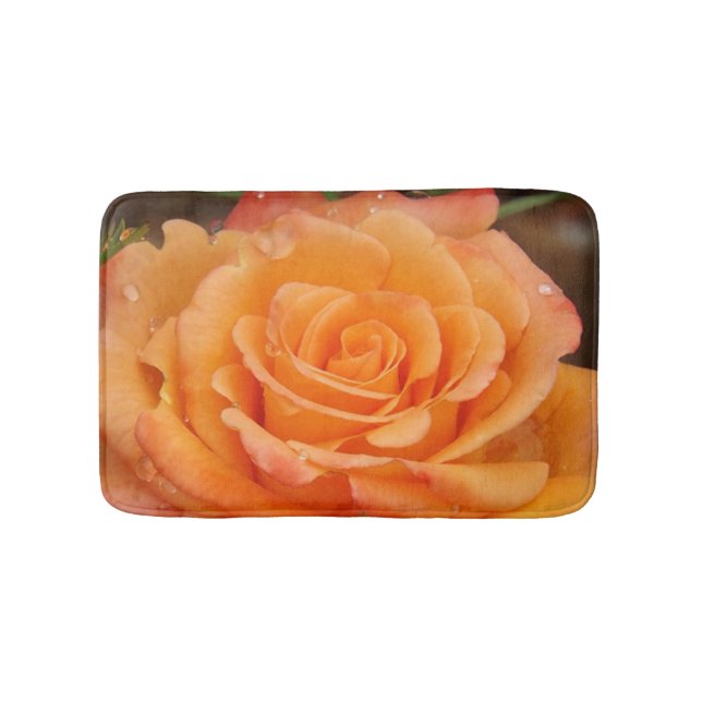 Orangefarbene Rose Badematte (Vorderseite)