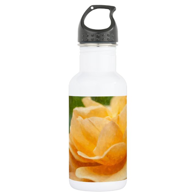 Orangefarbene Rose Edelstahlflasche (Vorderseite)