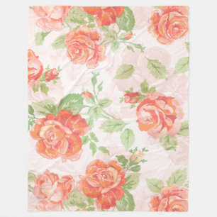 Orangefarbene Rose Fleecedecke