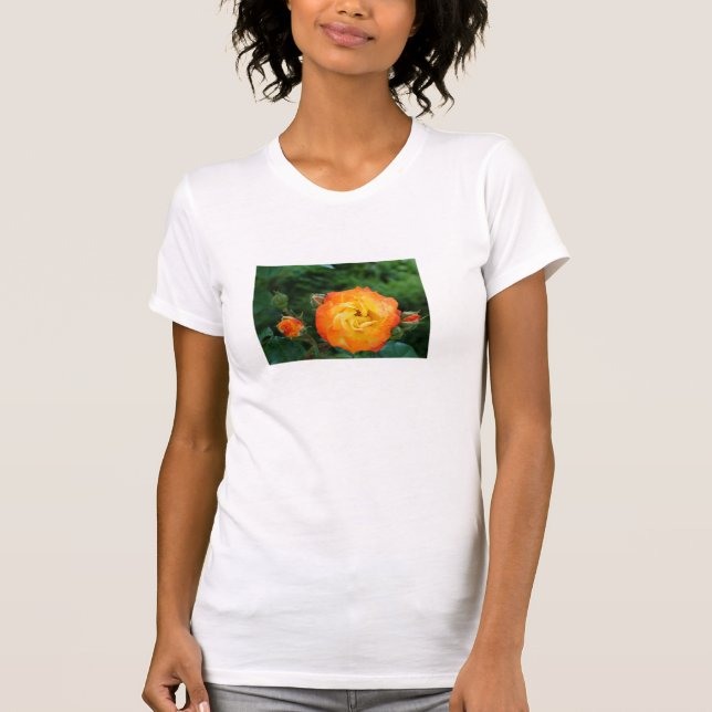 Orangefarbene Rose Foto T - Shirt (Vorderseite)
