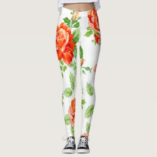 Orangefarbene Rose Leggings