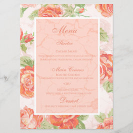 Orangefarbene Rose Menükarte