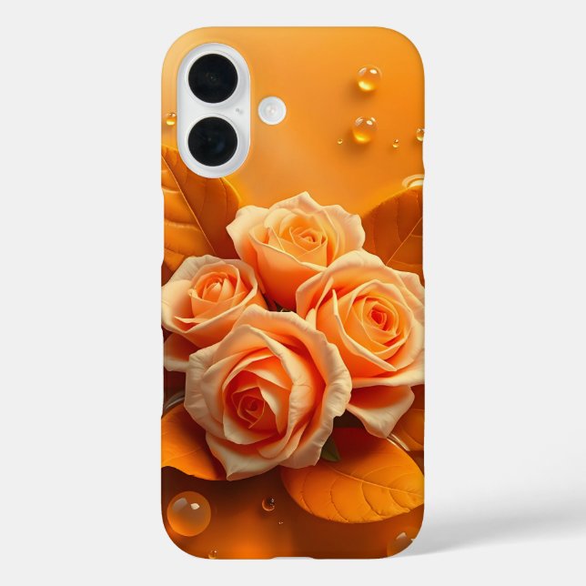 Orangefarbene Rose mit Gehäuse für iPhone-Gehäuse  iPhone 16 Hülle (Rückseite)