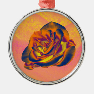 Orangefarbene Rose Ornament Aus Metall