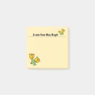 Orangefarbene Rose Post-it Klebezettel