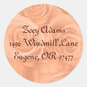 orangefarbene Rose Runder Aufkleber