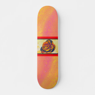 Orangefarbene Rose Skateboard
