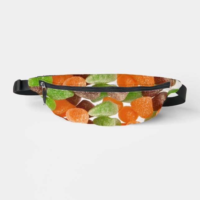 Orangefarbene rote Kaugummi mit Zucker bestreut Bauchtasche (Vorderseite)