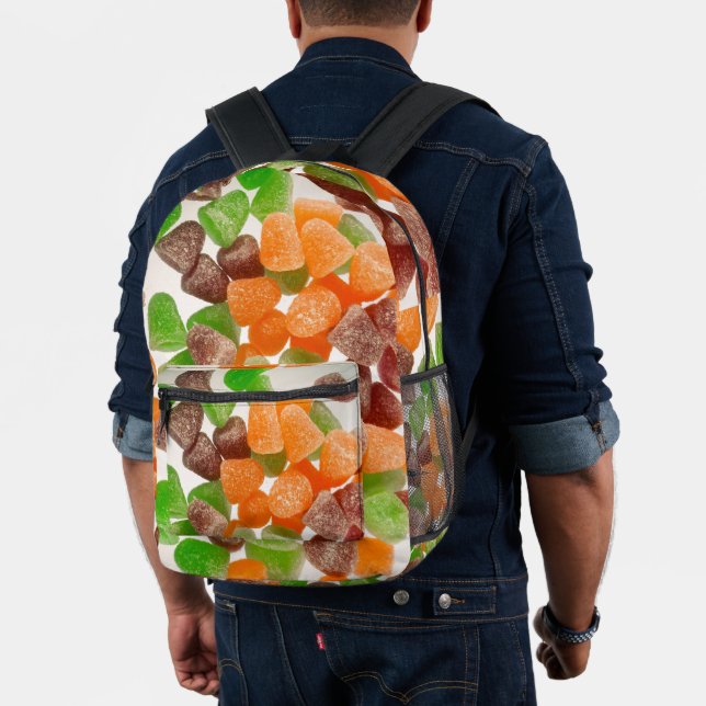 Orangefarbene rote Kaugummi mit Zucker bestreut Bedruckter Rucksack (Insitu (Modell))
