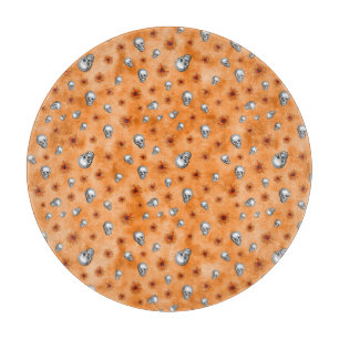 Orangefarbene Schädel und Sonnenblumen, Design 8 Schneidebrett