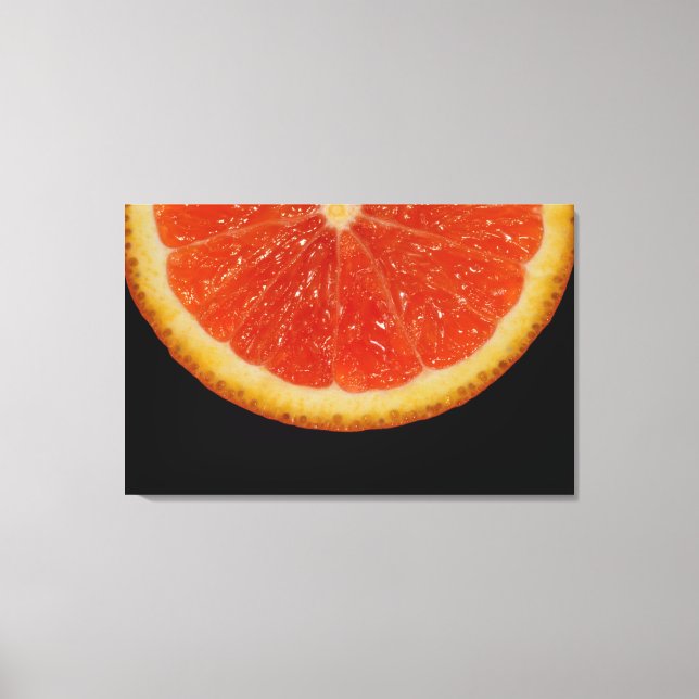 Orangefarbene Scheibe auf schwarzer Leinwand (Vorderseite)