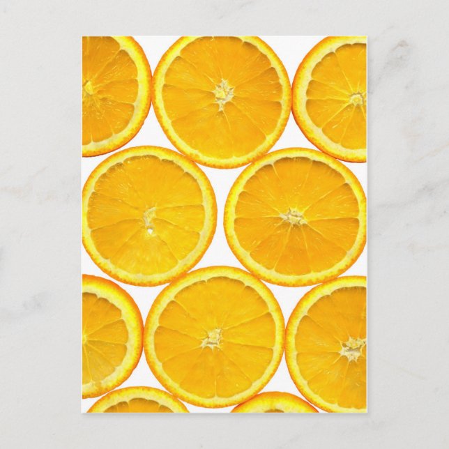 Orangefarbene Scheibe Postkarte (Vorderseite)