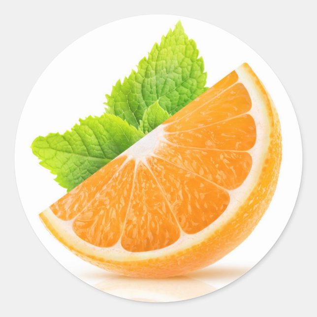 Orangefarbene Scheibe Runder Aufkleber (Vorderseite)