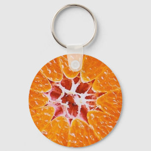 Orangefarbene Scheibe Schlüsselanhänger
