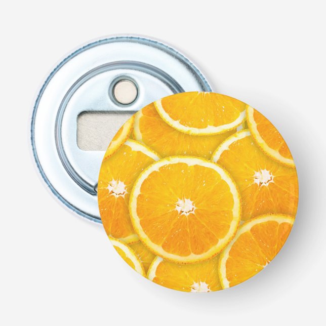 Orangefarbene Scheiben Flaschenöffner (Vorderseite)
