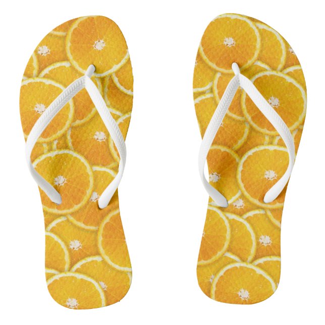 Orangefarbene Scheiben Flip Flops (Fußbett)