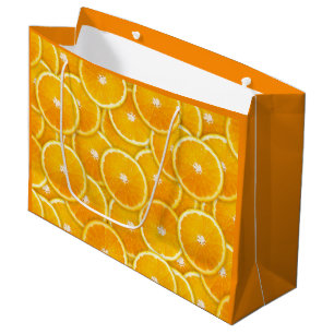 Orangefarbene Scheiben Große Geschenktüte