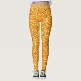 Orangefarbene Scheiben Leggings - Niedlich