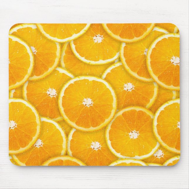 Orangefarbene Scheiben Mousepad (Vorne)