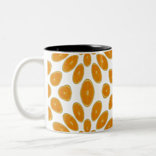 Orangefarbene Scheiben Zweifarbige Tasse