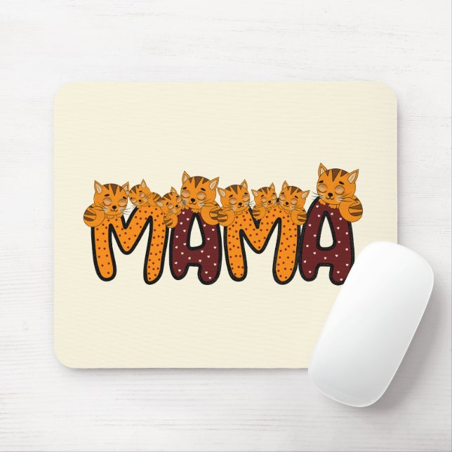 Orangefarbene schlafende Katzen Mousepad (Mit Mouse)