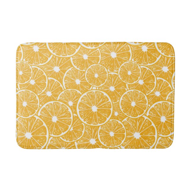 Orangefarbene Schnittmuster Badematte (Vorderseite)