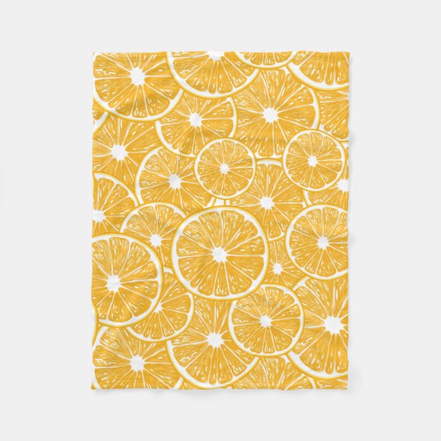 Orangefarbene Schnittmuster Fleecedecke (Vorderseite)